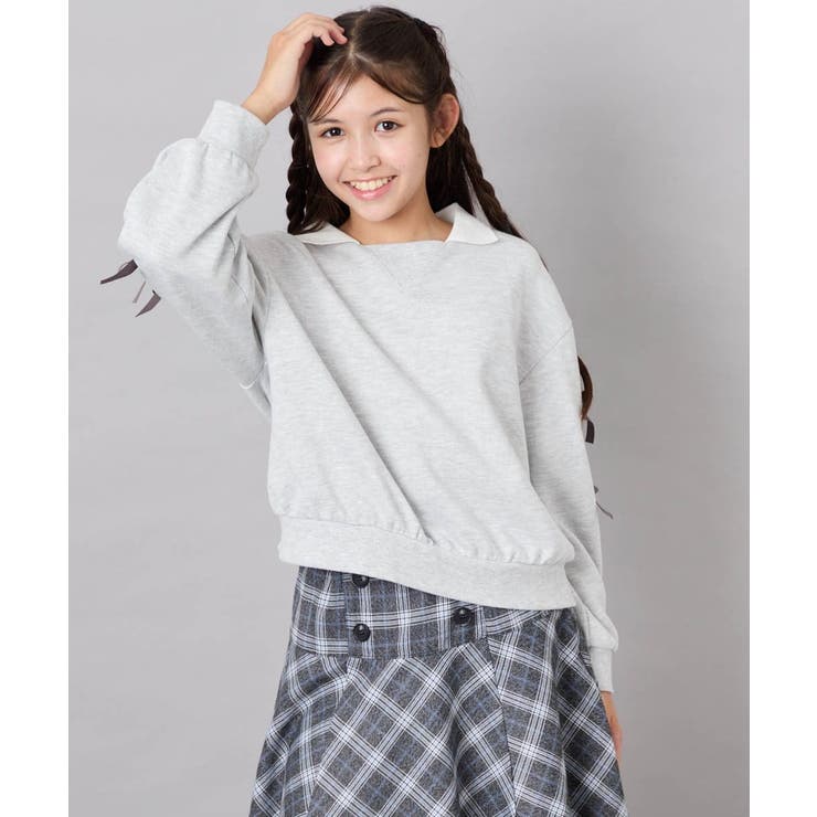 [120-160]【WEB限定】襟付きリボントレーナー | a.v.v【KIDS】 | 詳細画像25 