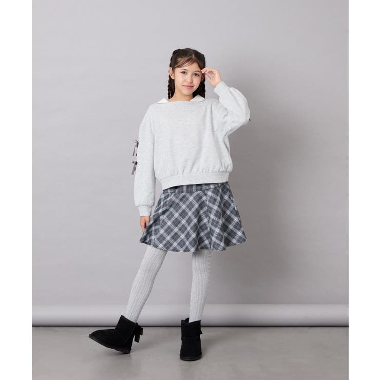 [120-160]【WEB限定】襟付きリボントレーナー | a.v.v【KIDS】 | 詳細画像26 