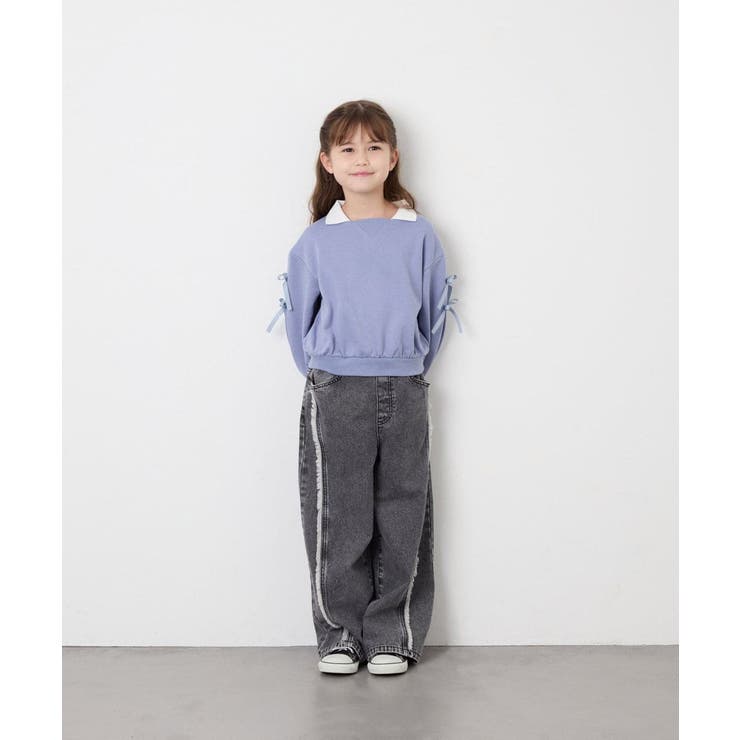 [120-160]【WEB限定】襟付きリボントレーナー | a.v.v【KIDS】 | 詳細画像5 