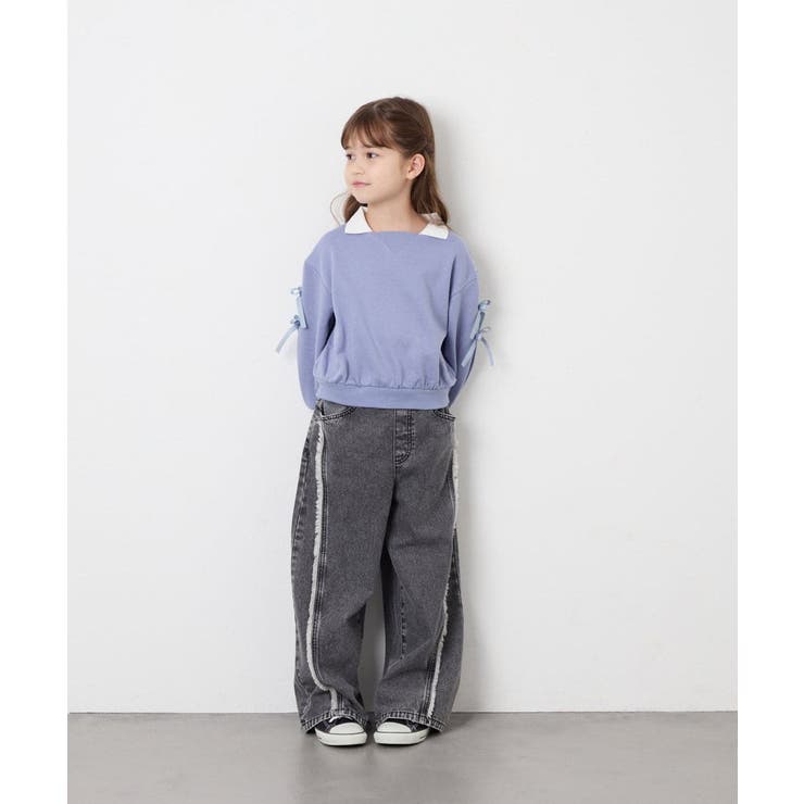 [120-160]【WEB限定】襟付きリボントレーナー | a.v.v【KIDS】 | 詳細画像6 