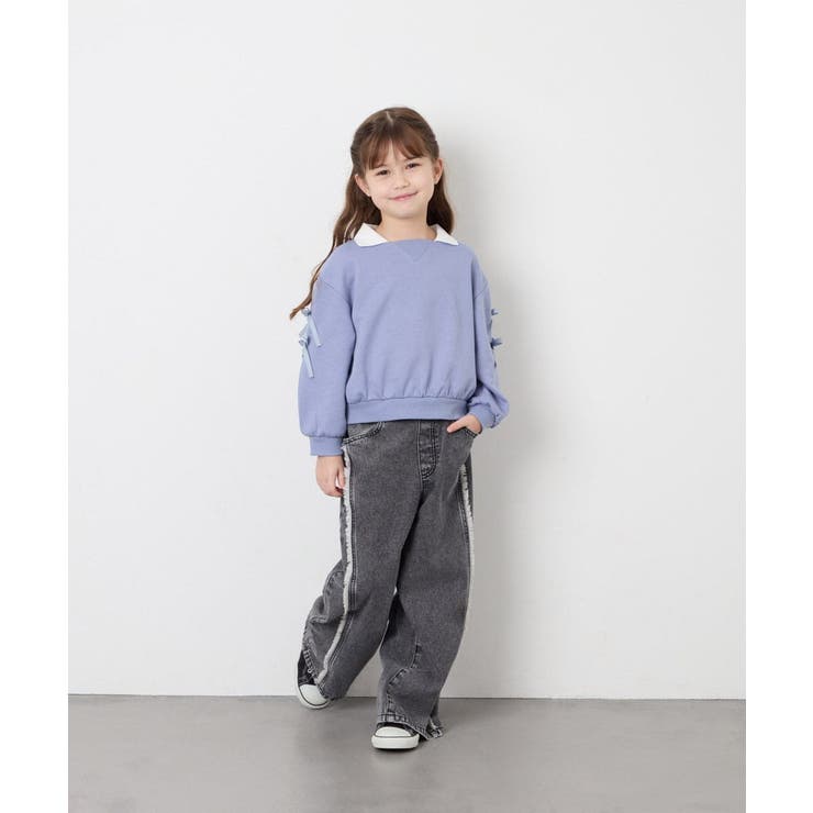 [120-160]【WEB限定】襟付きリボントレーナー | a.v.v【KIDS】 | 詳細画像8 