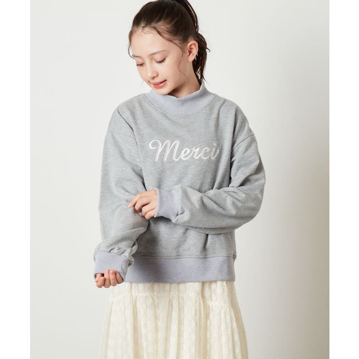 ライトグレー | [100-130]ショート丈ビジュートレーナー | a.v.v【KIDS】