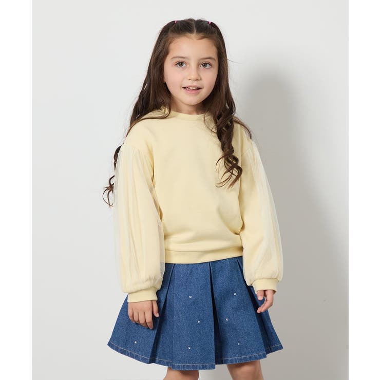 [100-130]チュール袖トレーナー | a.v.v【KIDS】 | 詳細画像2 