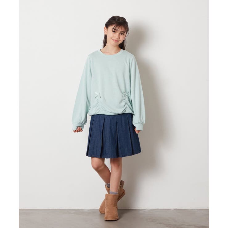 [140-150]リボン付きラメ裏毛トレーナー | a.v.v【KIDS】 | 詳細画像4 