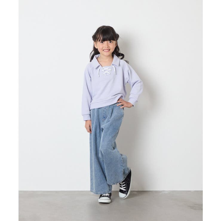 [120-160]衿付きレースアップトレーナー | a.v.v【KIDS】 | 詳細画像12 