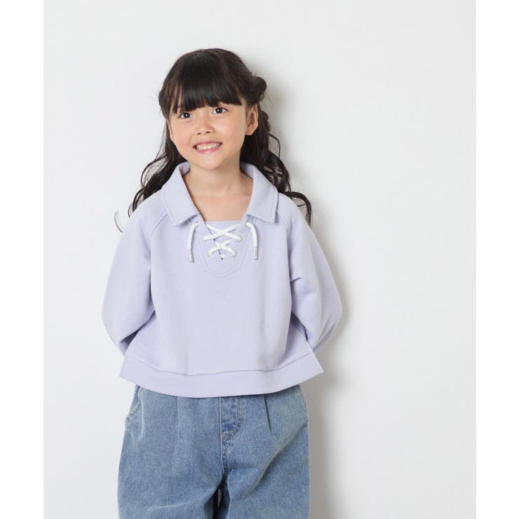 [120-160]衿付きレースアップトレーナー | a.v.v【KIDS】 | 詳細画像4 