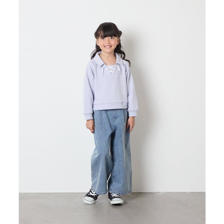 [120-160]衿付きレースアップトレーナー | a.v.v【KIDS】 | 詳細画像6 