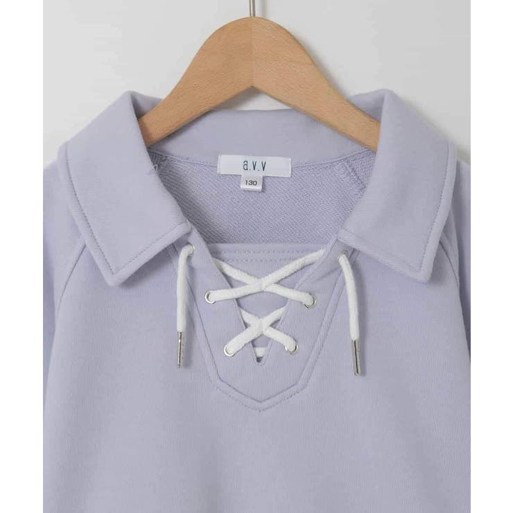 [120-160]衿付きレースアップトレーナー | a.v.v【KIDS】 | 詳細画像7 
