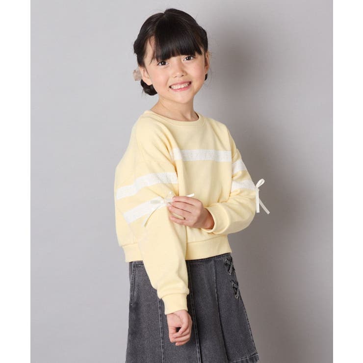 ライトイエロー | [120-160]【おうちで洗える】レーステープカラートレーナー | a.v.v【KIDS】