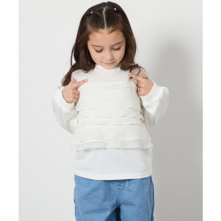 アイボリー | [140-150]フリルキャミドッキングトップス | a.v.v【KIDS】