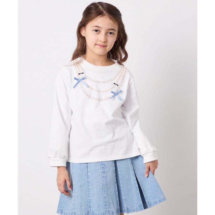 ホワイト | [110-150]モチーフアソートロンT | a.v.v【KIDS】