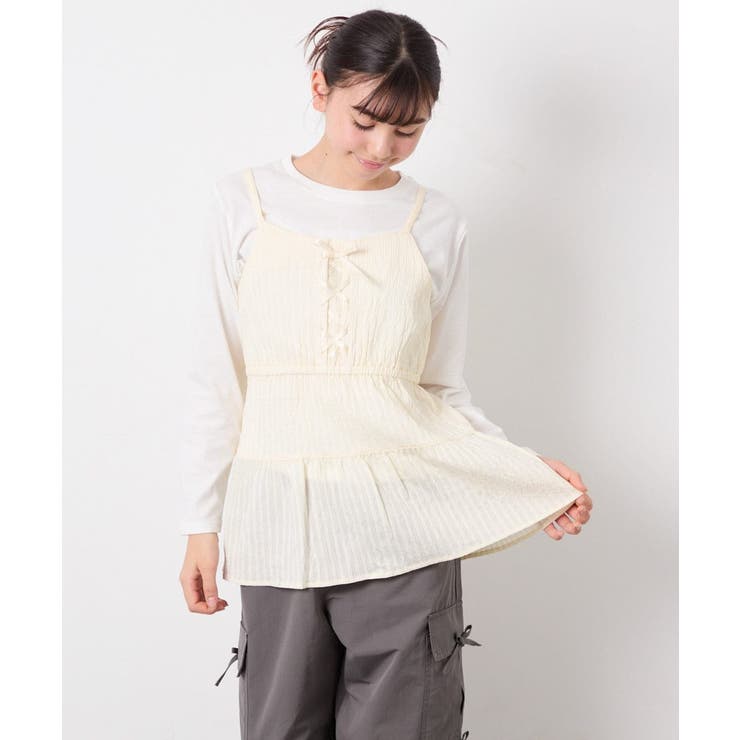 [120-160]3WAYレイヤードキャミソールトップス | a.v.v【KIDS】 | 詳細画像1 