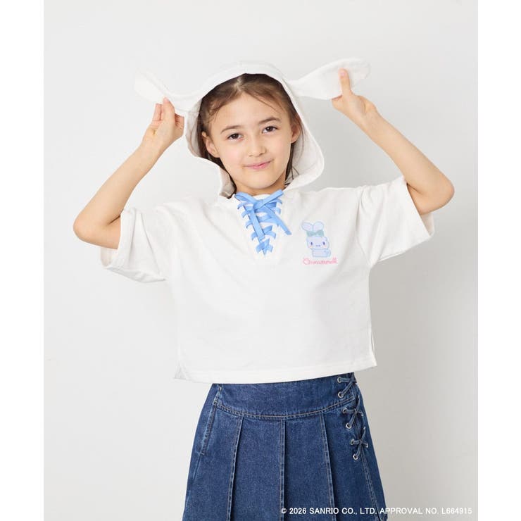 【数量限定】[110 160][シナモロール＆ポチャッコ]ミミ付きオーバーTシャ… | a.v.v【KIDS】 | 詳細画像1 