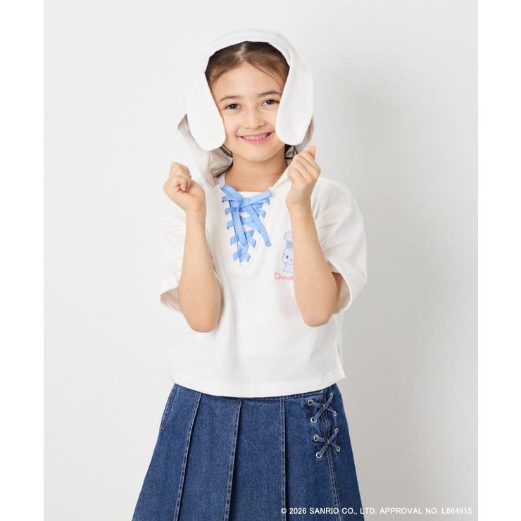 【数量限定】[110 160][シナモロール＆ポチャッコ]ミミ付きオーバーTシャ… | a.v.v【KIDS】 | 詳細画像3 