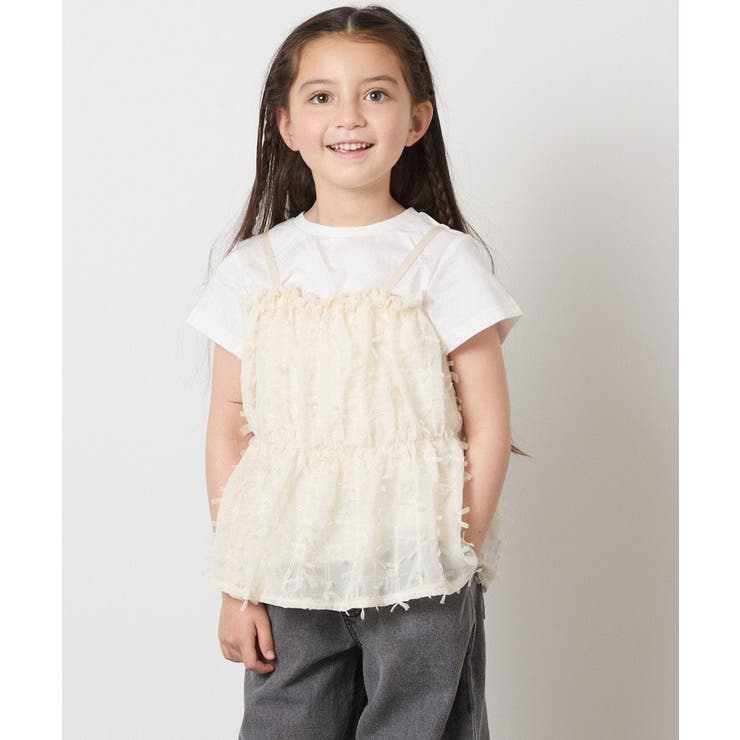 【接触冷感/ジメジメ対策】[100-130]シフォンキャミドッキングトップス | a.v.v【KIDS】 | 詳細画像12 