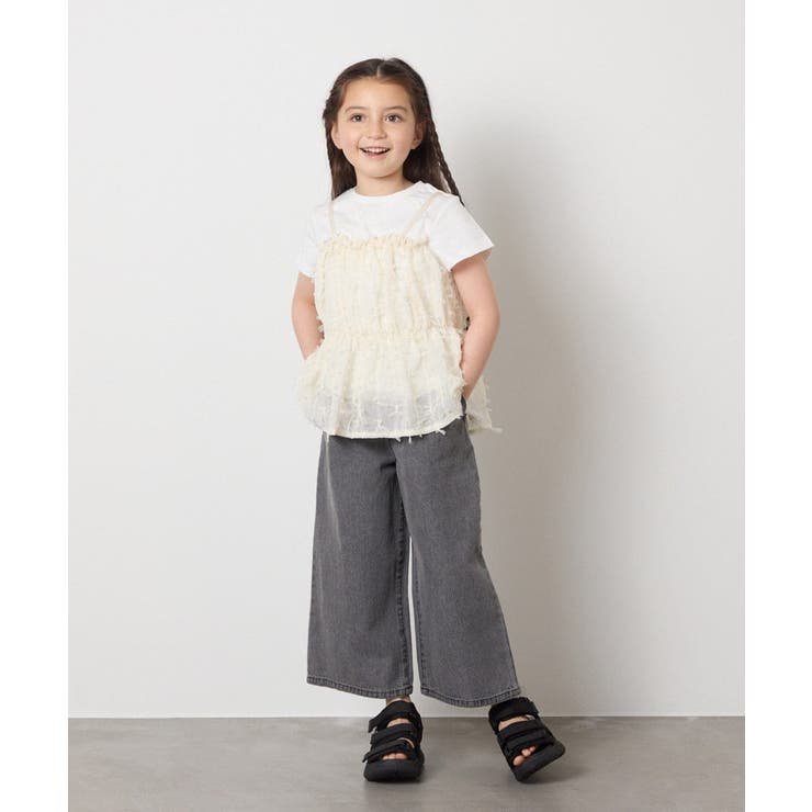 【接触冷感/ジメジメ対策】[100-130]シフォンキャミドッキングトップス | a.v.v【KIDS】 | 詳細画像13 