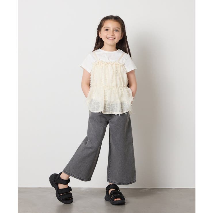 【接触冷感/ジメジメ対策】[100-130]シフォンキャミドッキングトップス | a.v.v【KIDS】 | 詳細画像14 
