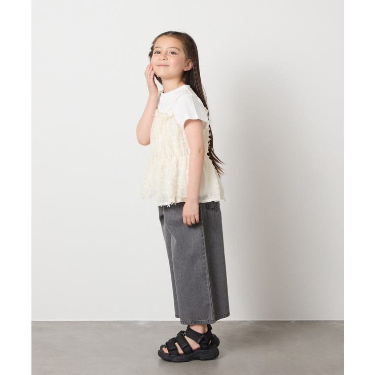 【接触冷感/ジメジメ対策】[100-130]シフォンキャミドッキングトップス | a.v.v【KIDS】 | 詳細画像16 