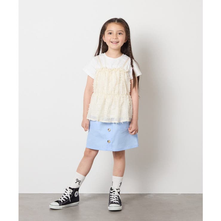 【接触冷感/ジメジメ対策】[100-130]シフォンキャミドッキングトップス | a.v.v【KIDS】 | 詳細画像19 