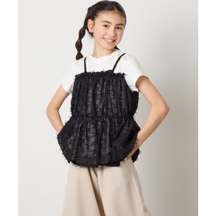 【接触冷感/ジメジメ対策】[100-130]シフォンキャミドッキングトップス | a.v.v【KIDS】 | 詳細画像24 