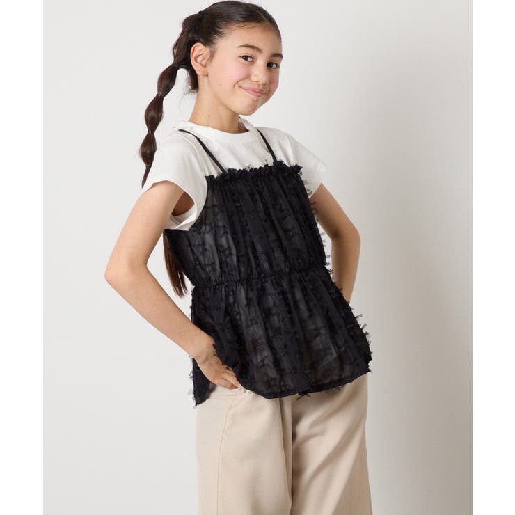 【接触冷感/ジメジメ対策】[100-130]シフォンキャミドッキングトップス | a.v.v【KIDS】 | 詳細画像25 