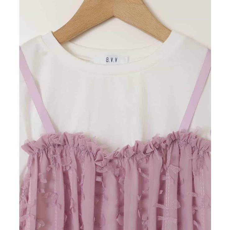 【接触冷感/ジメジメ対策】[100-130]シフォンキャミドッキングトップス | a.v.v【KIDS】 | 詳細画像35 