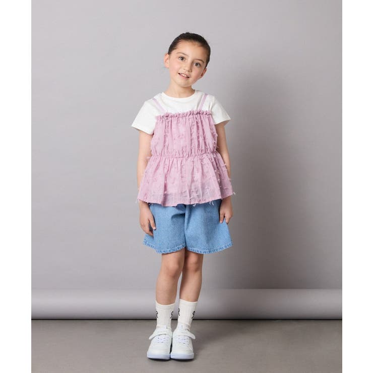 【接触冷感/ジメジメ対策】[100-130]シフォンキャミドッキングトップス | a.v.v【KIDS】 | 詳細画像6 