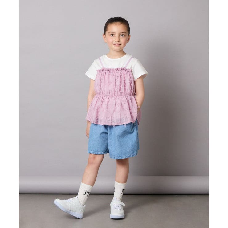 【接触冷感/ジメジメ対策】[100-130]シフォンキャミドッキングトップス | a.v.v【KIDS】 | 詳細画像8 