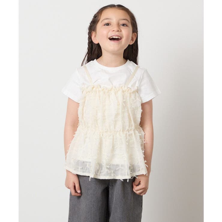 【接触冷感/ジメジメ対策】[100-130]シフォンキャミドッキングトップス | a.v.v【KIDS】 | 詳細画像9 