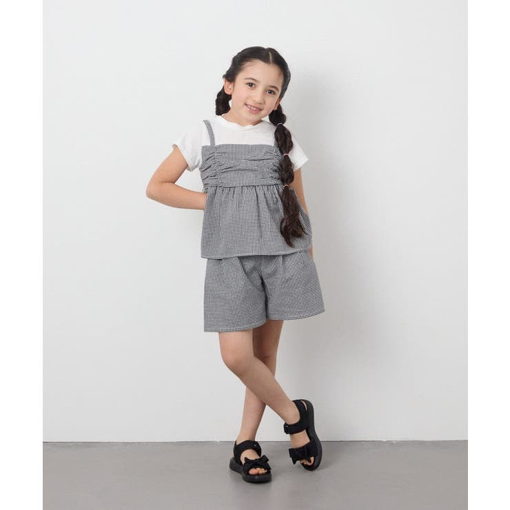 [100-130]ギャザーキャミドッキングトップス | a.v.v【KIDS】 | 詳細画像8 