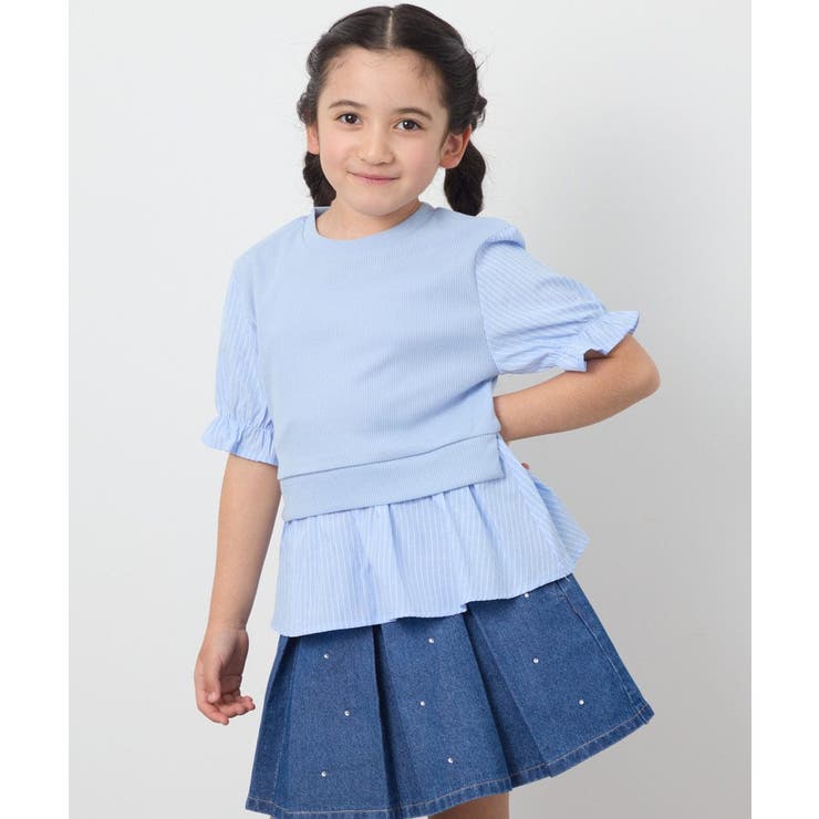 ライトブルー | [110-130]シャツドッキングカットソー | a.v.v【KIDS】