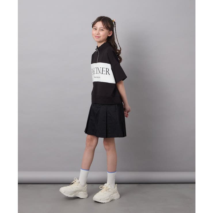 【毛玉になりにくい/程よく伸びる】[130]ハーフジップロゴスウェット | a.v.v【KIDS】 | 詳細画像17 