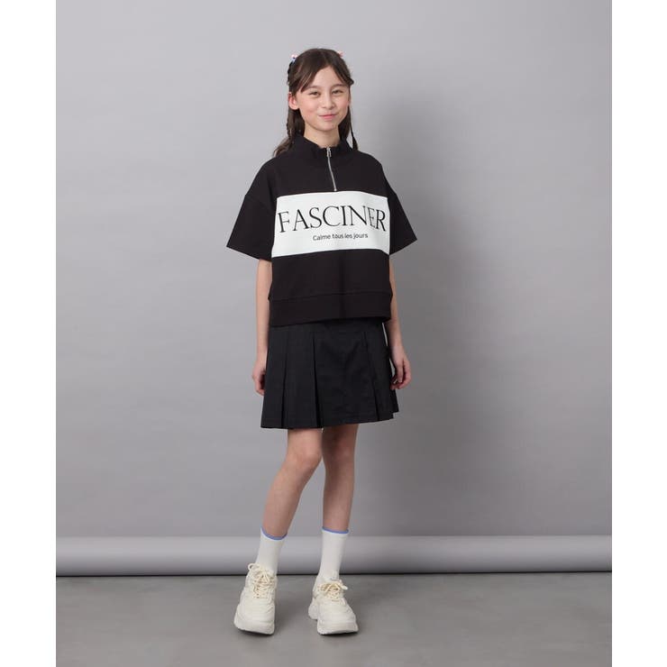 【毛玉になりにくい/程よく伸びる】[130]ハーフジップロゴスウェット | a.v.v【KIDS】 | 詳細画像18 