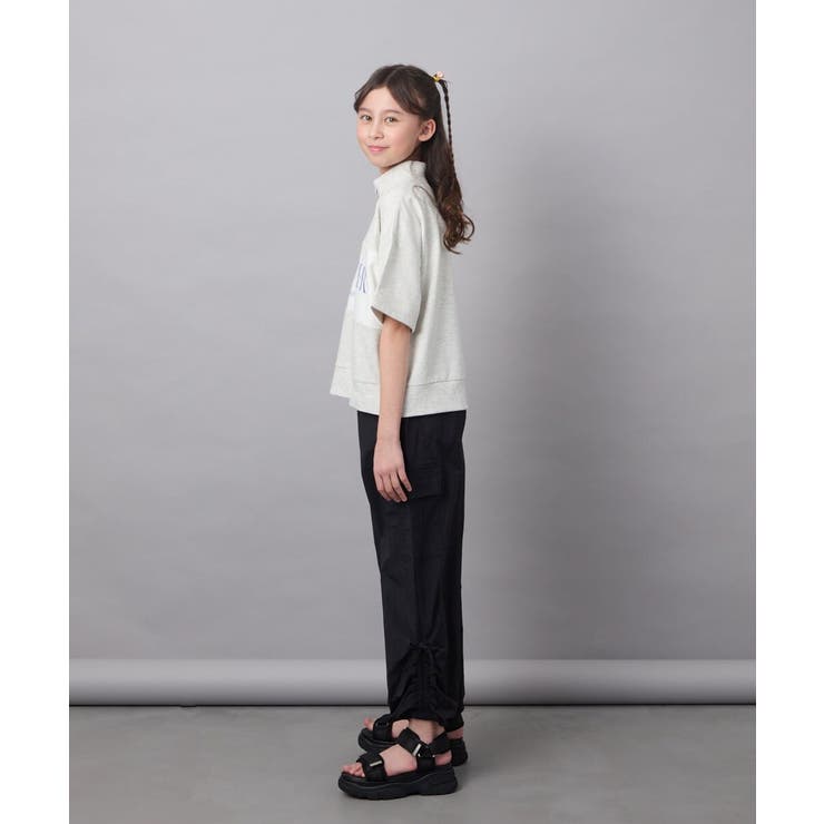 【毛玉になりにくい/程よく伸びる】[130]ハーフジップロゴスウェット | a.v.v【KIDS】 | 詳細画像8 