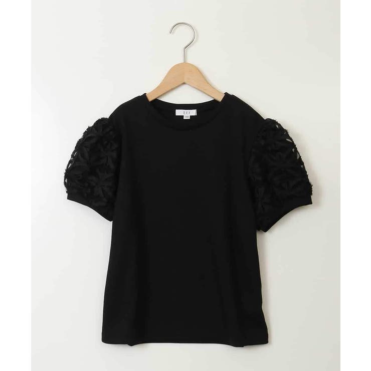 ブラック | [140-150]フラワーテープテレコカットソー | a.v.v【KIDS】