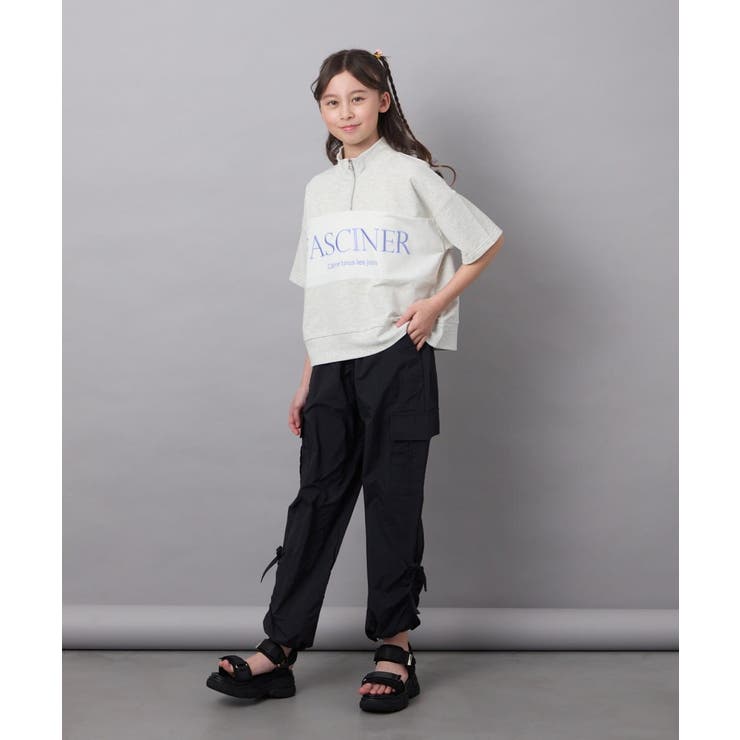 【毛玉になりにくい/程よく伸びる】[140-150]ハーフジップロゴスウェット | a.v.v【KIDS】 | 詳細画像18 