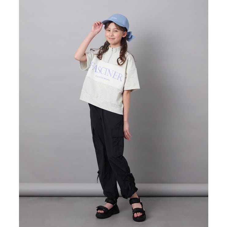 【毛玉になりにくい/程よく伸びる】[140-150]ハーフジップロゴスウェット | a.v.v【KIDS】 | 詳細画像9 