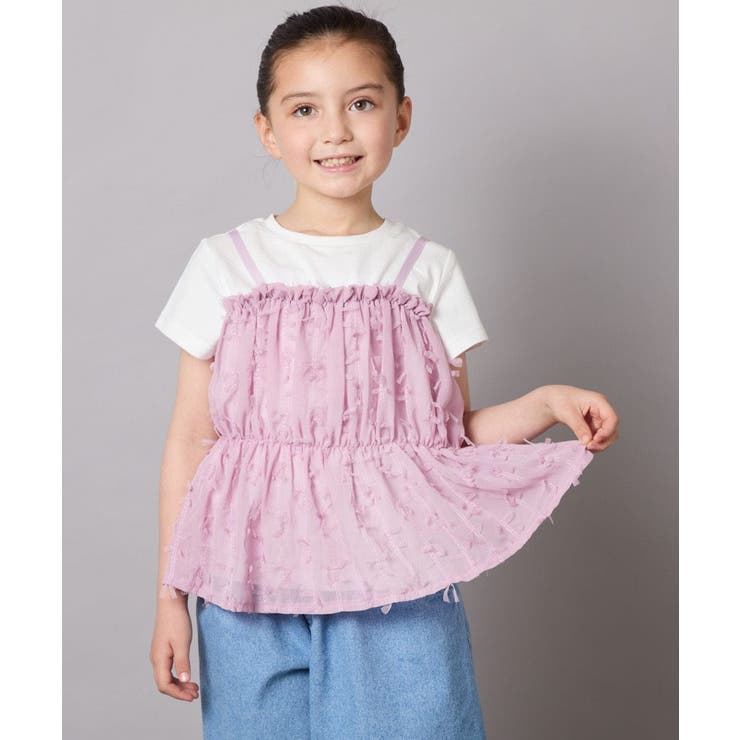 【接触冷感/ジメジメ対策】[160]シフォンキャミドッキングトップス | a.v.v【KIDS】 | 詳細画像19 