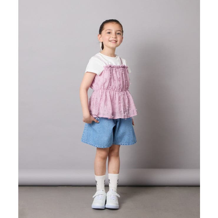 【接触冷感/ジメジメ対策】[160]シフォンキャミドッキングトップス | a.v.v【KIDS】 | 詳細画像22 