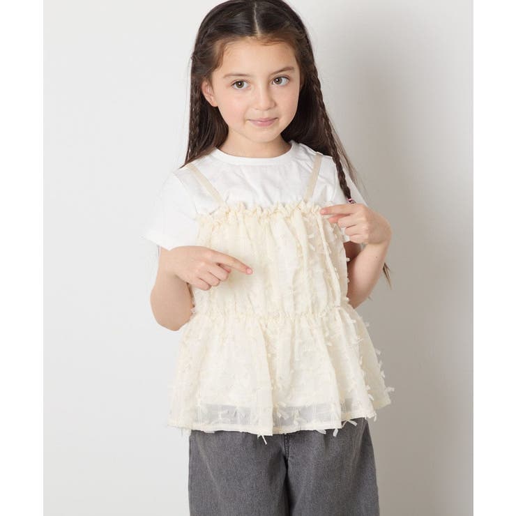 【接触冷感/ジメジメ対策】[160]シフォンキャミドッキングトップス | a.v.v【KIDS】 | 詳細画像27 