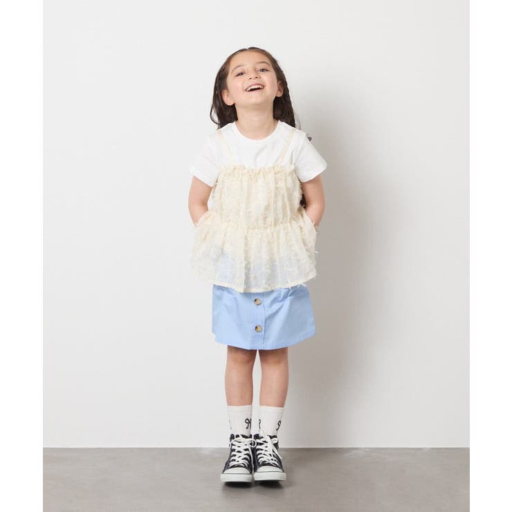 【接触冷感/ジメジメ対策】[160]シフォンキャミドッキングトップス | a.v.v【KIDS】 | 詳細画像38 