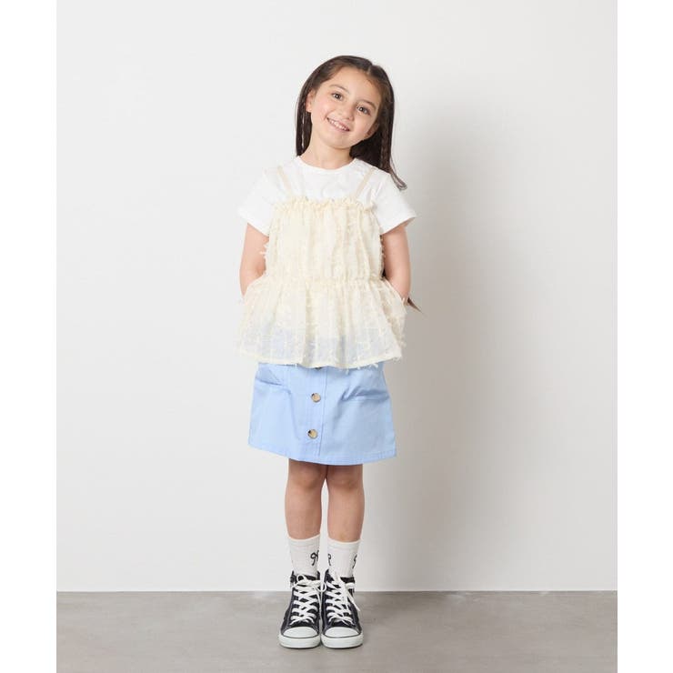 【接触冷感/ジメジメ対策】[160]シフォンキャミドッキングトップス | a.v.v【KIDS】 | 詳細画像39 