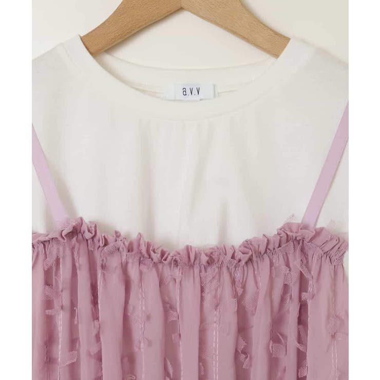 【接触冷感/ジメジメ対策】[160]シフォンキャミドッキングトップス | a.v.v【KIDS】 | 詳細画像4 