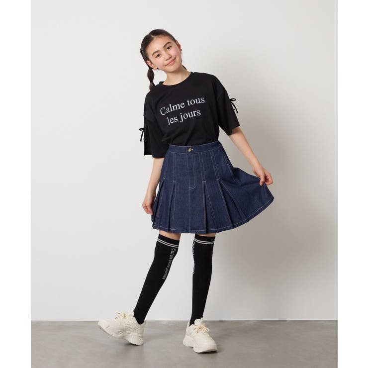 【接触冷感/ジメジメ対策】[160]袖スリットロゴTシャツ | a.v.v【KIDS】 | 詳細画像13 