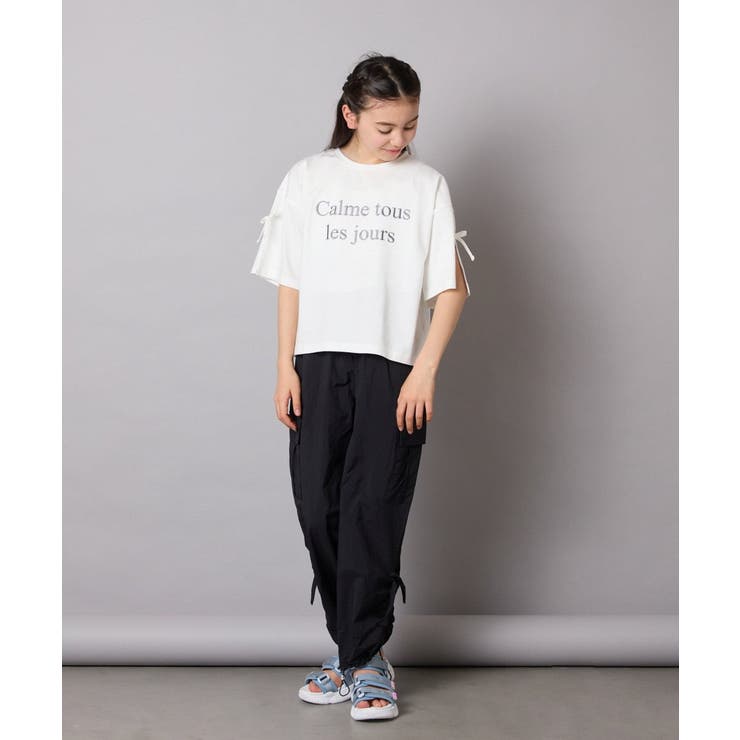 【接触冷感/ジメジメ対策】[160]袖スリットロゴTシャツ | a.v.v【KIDS】 | 詳細画像21 
