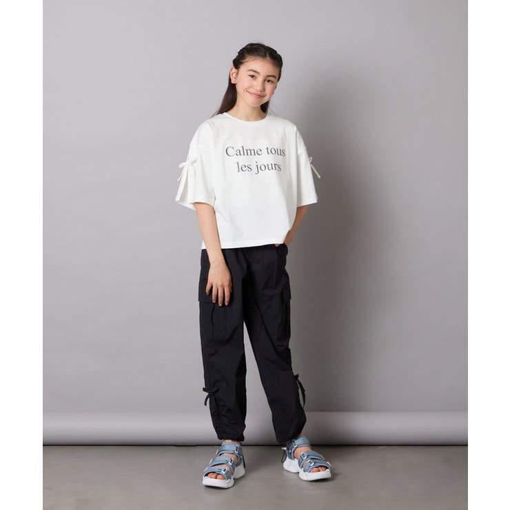 【接触冷感/ジメジメ対策】[160]袖スリットロゴTシャツ | a.v.v【KIDS】 | 詳細画像24 