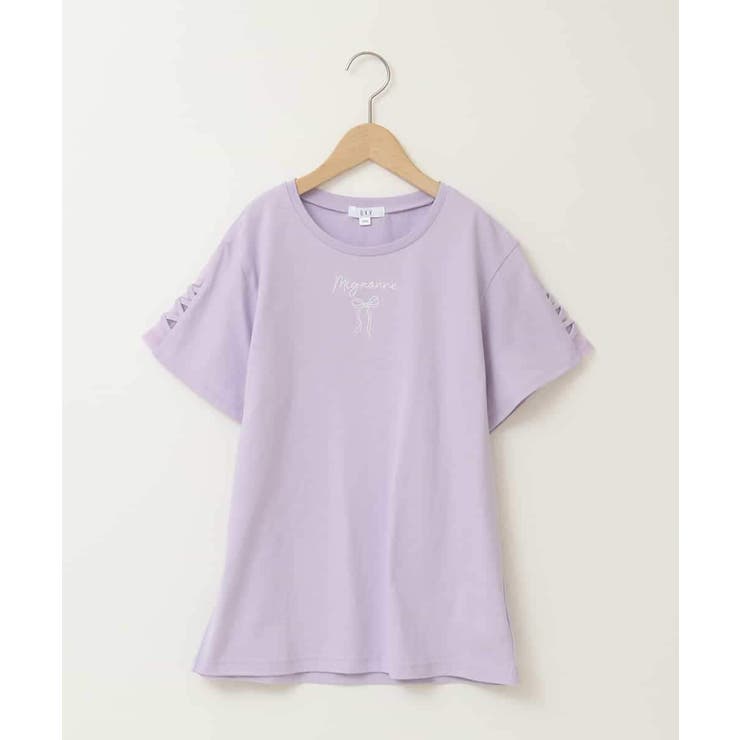 【毛玉になりにくい/安心の綿100％】[160]ソデレースアップＴシャツ | a.v.v【KIDS】 | 詳細画像24 