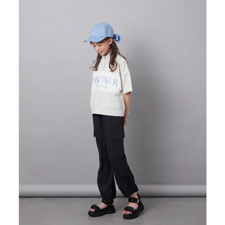 【毛玉になりにくい/程よく伸びる】[160]ハーフジップロゴスウェット | a.v.v【KIDS】 | 詳細画像21 