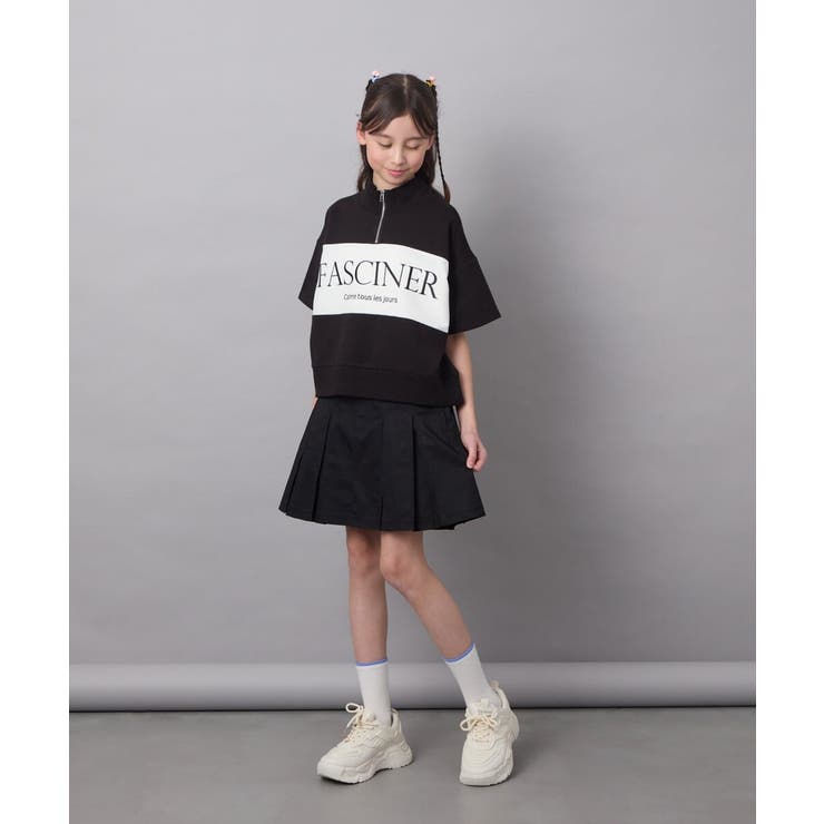 【毛玉になりにくい/程よく伸びる】[160]ハーフジップロゴスウェット | a.v.v【KIDS】 | 詳細画像5 