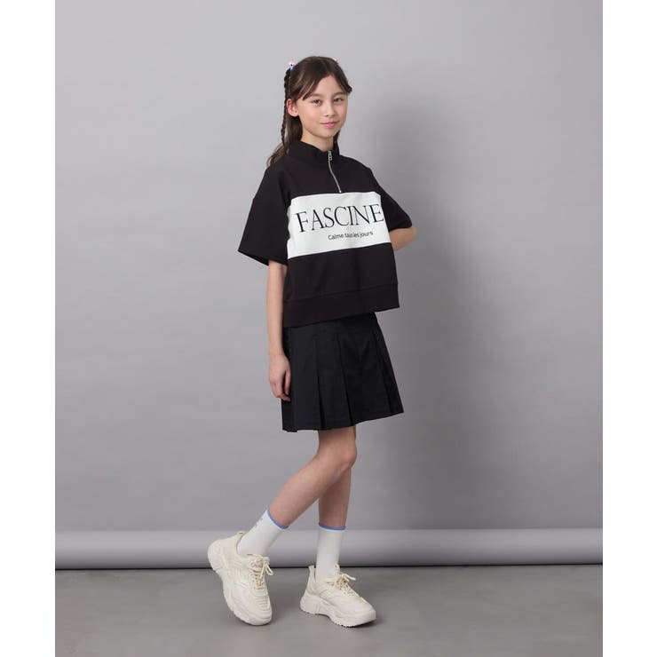 【毛玉になりにくい/程よく伸びる】[160]ハーフジップロゴスウェット | a.v.v【KIDS】 | 詳細画像8 